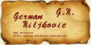 German Miljković vizit kartica